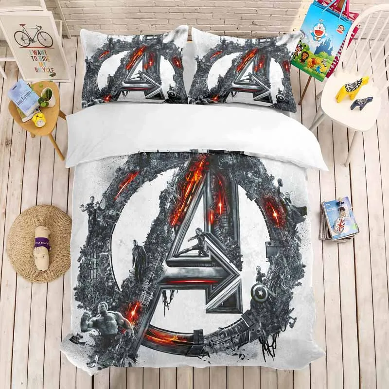 4 Лига Справедливости Железный человек 3D beding набор Marvel супер герой пододеяльники наволочки Утешитель постельные принадлежности Брюс Уэйн Супермен - Цвет: 4