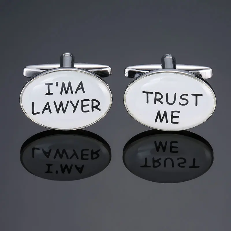 Im a lawyer Мужская французская рубашка запонки оптом высокого качества Медные буквы дизайн красные, синие, желтые, черные строительные запонки в виде строительных блоков - Окраска металла: Im a lawyer