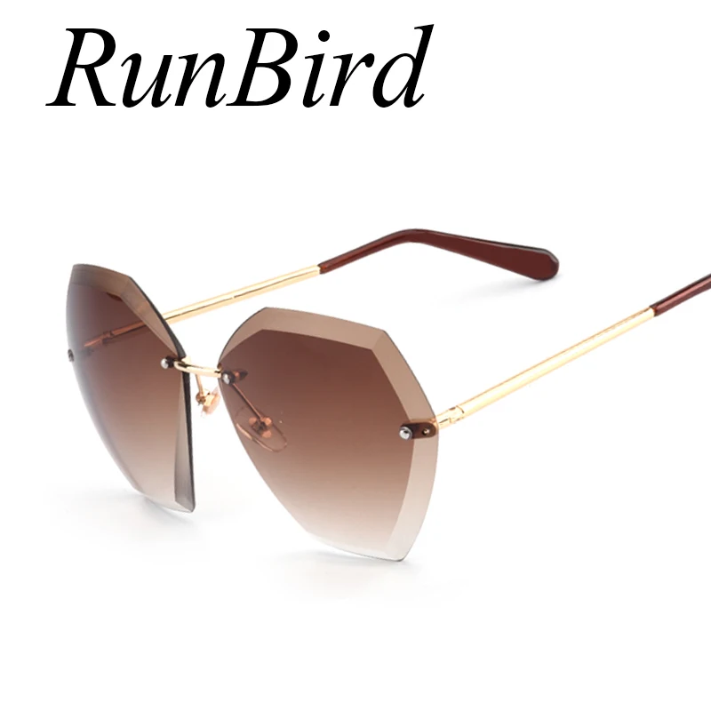 Очки солнцезащитные RunBird женские без оправы брендовые дизайнерские Классические