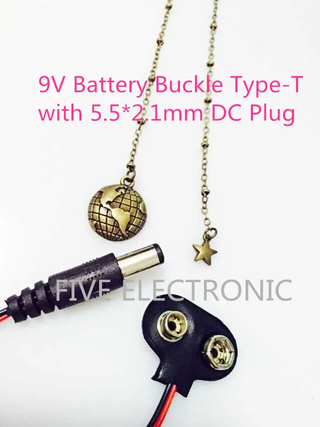 Соединитель типа T 9 В пряжка для аккумулятора с разъемом постоянного тока 5 5*2 1 мм