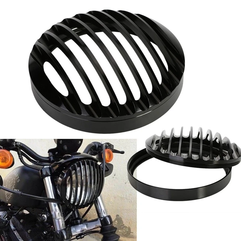 Для мотоцикла Sportster 5 3/4 &quotфары 75&quot фары Гриль Крышка для Harley XL 883 1200 fit