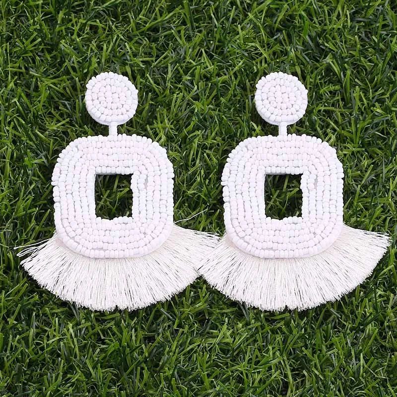 E1140 White Sehuoran Boho массивные серьги, дизайн, геометрические серьги для женщин, Висячие серьги, висячие серьги, богемное ювелирное изделие - Окраска металла: E1140 White