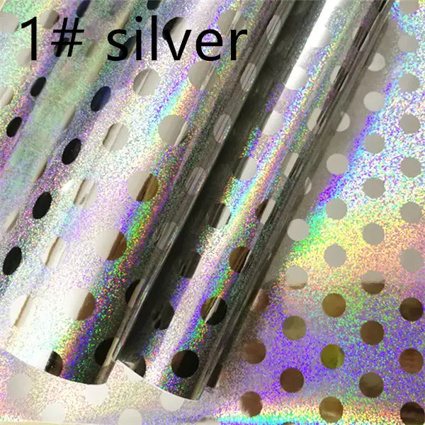 1 шт/7,6*12 дюймов синтетическая голограмма кожа ткань для DIY аксессуары - Цвет: 1 silver