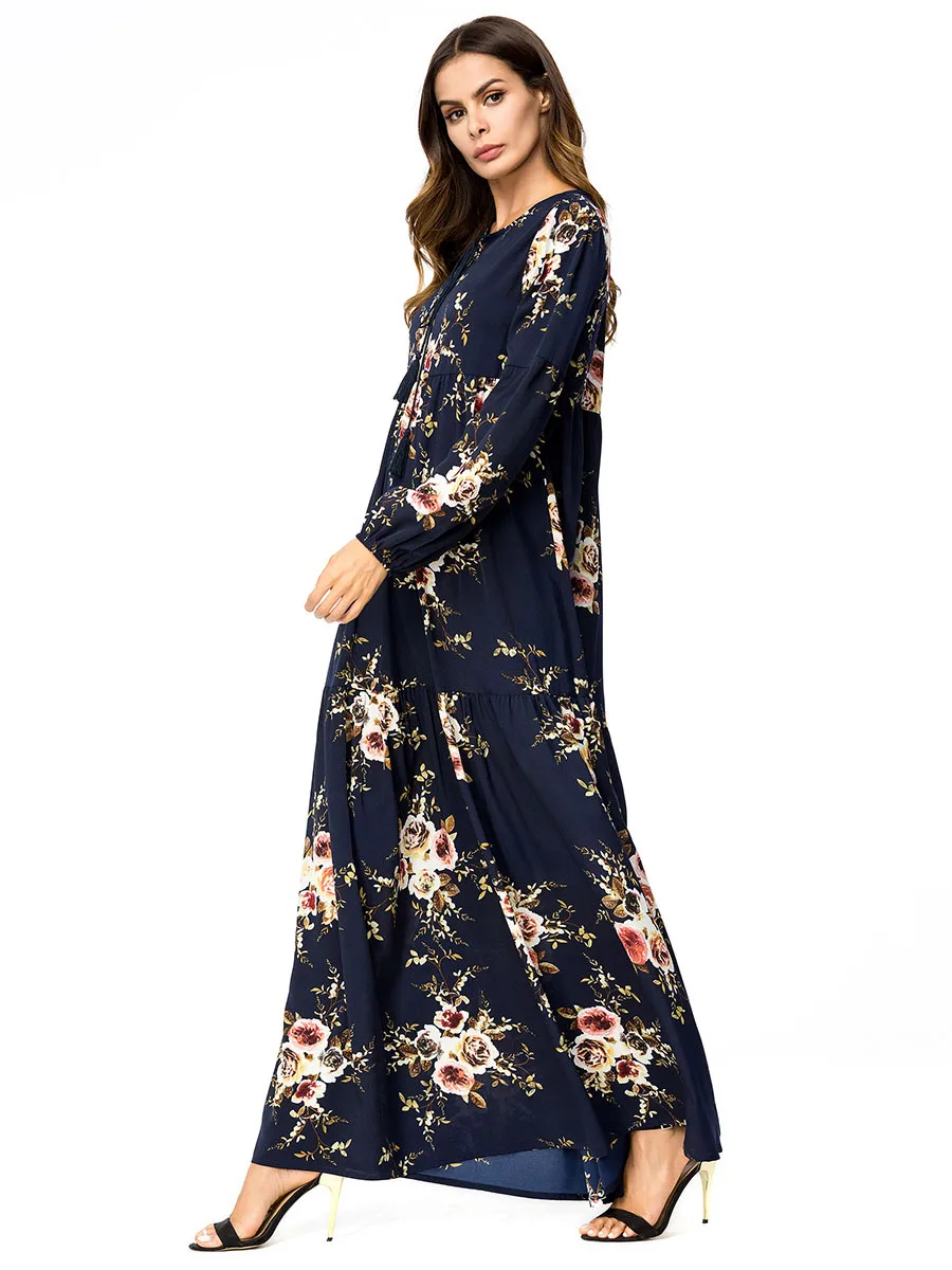 Muslim Dress Long Sleeve Elegant Adult Abaya Arab Turkish Singapore Cardigan Appliques Jilbab Dubai Muslims Women | Женская одежда