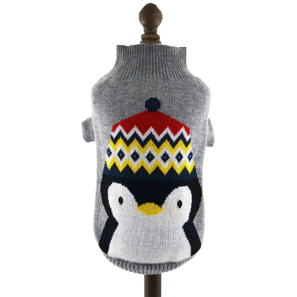 Gray penguin Свитер для собак, кошек, свитер, джемпер для собаки, одежда для маленьких собак, одежда для домашних животных XS s m l xl, опт и розница - Цвет: Gray penguin