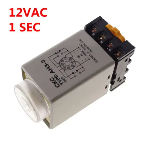 12VAC/D питание на таймер задержки 0-1 второй раз реле с PF083A Гнездо базы AH3-3 |