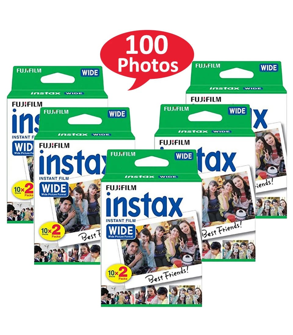 Фотокамера Fuji Instant Polaroid 300 200 210 100 Fujifilm Instax Wide пленка с рисунками белая рамка +