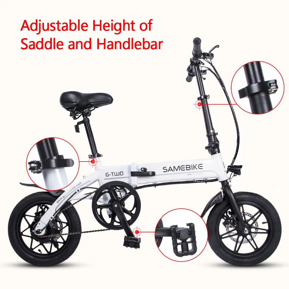 

Samebike 14 Inch Folding Electric Bike Power Assist Electric Bicycle E-Bike Scooter 250W Motor Electric Motorcycle ebike