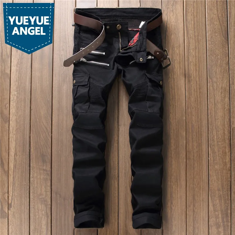 

Slim Moto Men's Jeans Zippers Jean For Mens Male Wear Fashion Famous Brand Denim Pencil Pants For Men Classical Vaqueros