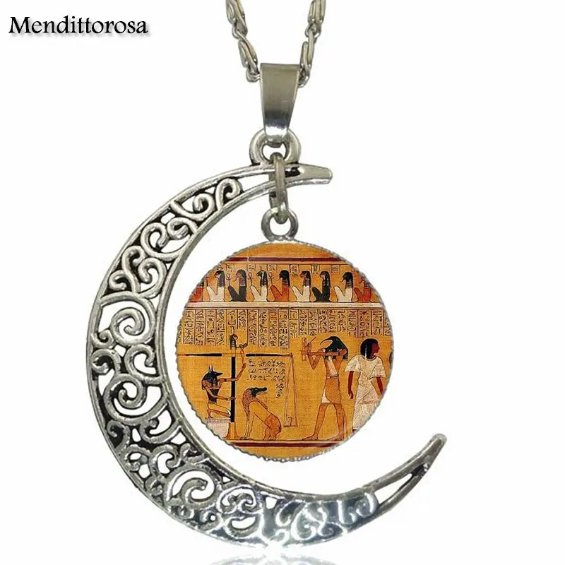 Модные ювелирные изделия винтажное ожерелье из стекла с полумесяцем для