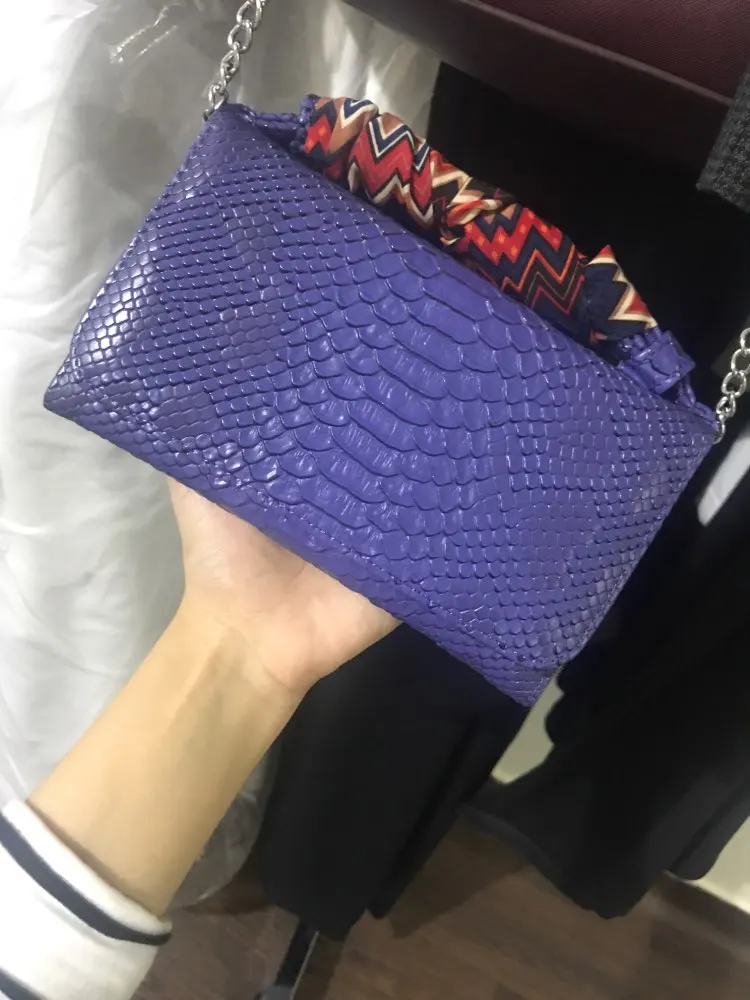 Blue B Genuine Leather Day Clutch Crocodile Pattern Phone Clutch Python Pattern Pouch Shoulder Crossbody Bag Ostrich Pattern Women Tote - Цвет: Blue B
