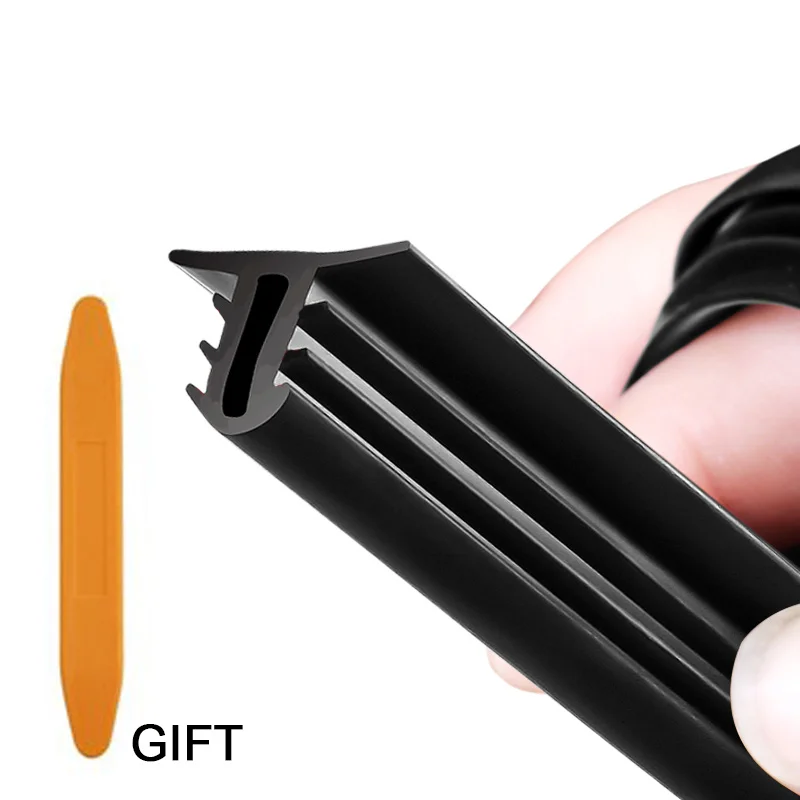 1pc Black Автомобильные аксессуары, автомобильные шумоизоляционные уплотнительные полосы, автомобильные резиновые полоски для приборной панели, автомобильные уплотнительные зазоры на лобовое стекло, звуковые наклейки - Название цвета: 1pc Black
