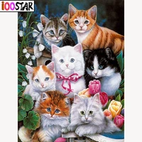 diamond mosaic full layout aniamals diamond painting with squareround stones cat pictures with rhinestones home decoration