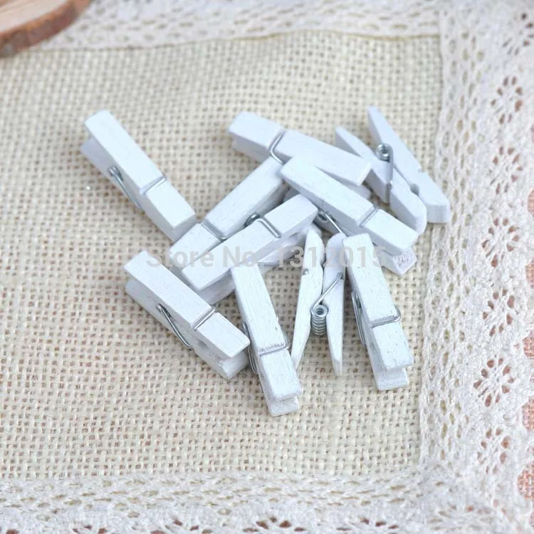 

100PCs Wooden Clothespin Craft Clips white 26x7.5mm For DIY Jewelry fingdings PDB013-2