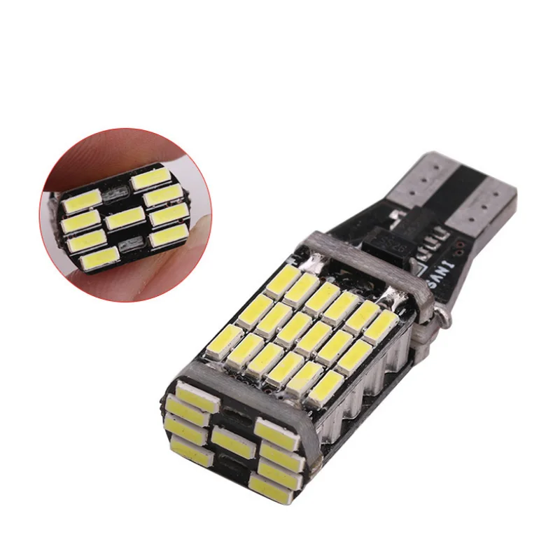 2 шт. T15 W16W светодиодный обратный Светильник лампы 920 921 912 С CAN BUS 4014 45SMD высокого