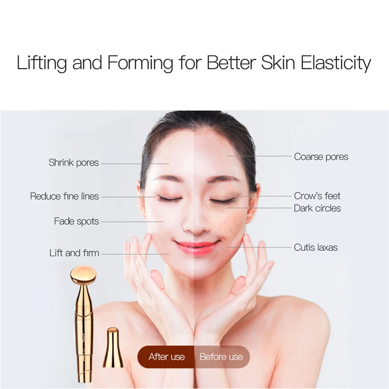 Массажер для лица 2 в 1 с роликами глаз высокочастотная вибрация лифтинг