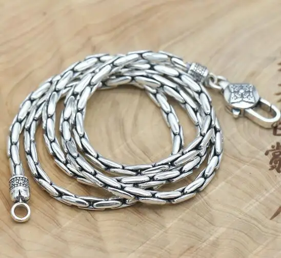 Style 2 Новинка, 925 серебряное тибетское ожерелье с шестью словами, Стерлинговое буддийское ожерелье OM Vajra, настоящее чистое серебро, тибетское ожерелье Dorje - Окраска металла: Style 2
