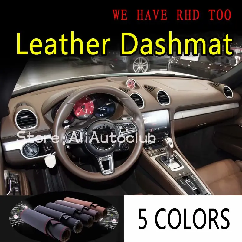 For Porsche Porsche 718 Cayman Boxster 2017 2018 2019 2020 Leather Dashmat Dashboard Cover Pad Dash Mat SunShade Carpet Custom