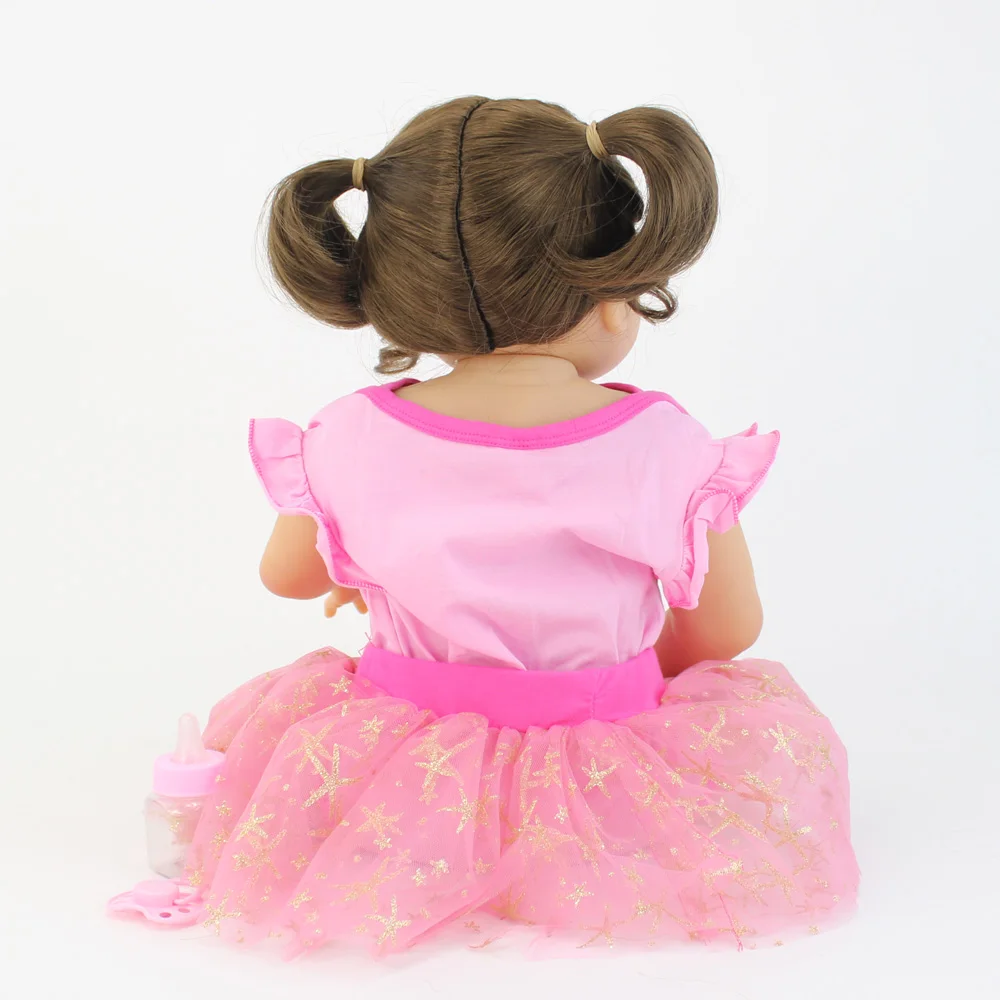 55cm Full Silicone Reborn Baby Doll ToyGirls Toy For Kids Realistic Newborn Princess Bebe Alive Birthday Gift Waterproof | Игрушки и