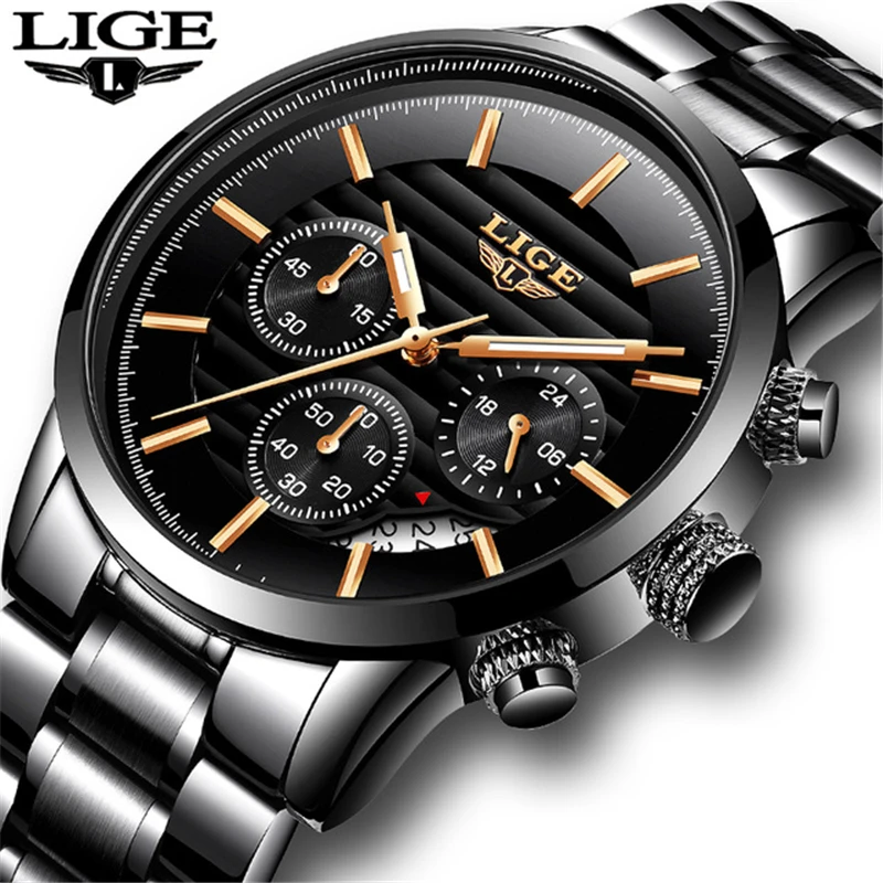 Relojes 2019 часы мужские LIGE модные спортивные кварцевые Топ бренд класса люкс Бизнес