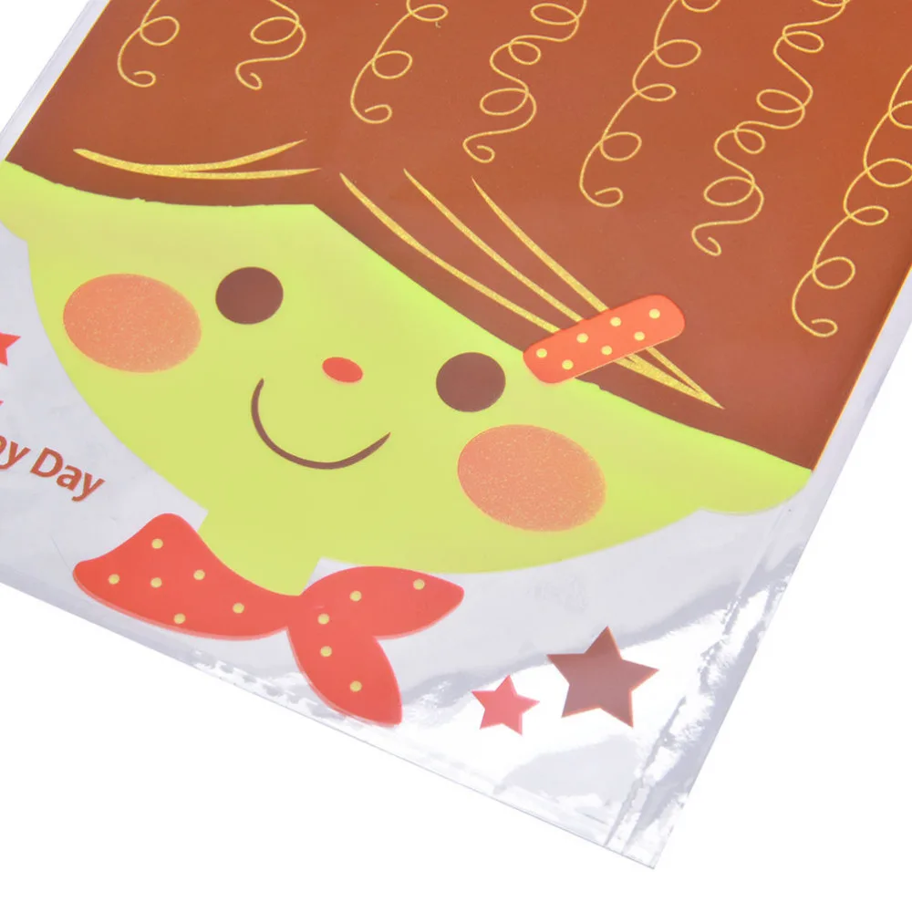 100 шт конфеты мешки мультфильм печати еды класса подарки торт печенье упаковка