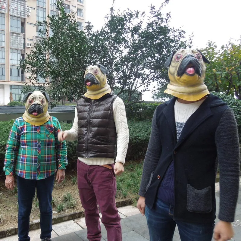 Хэллоуин полный маска для лица собака Шарпей резиновая взрослых животных