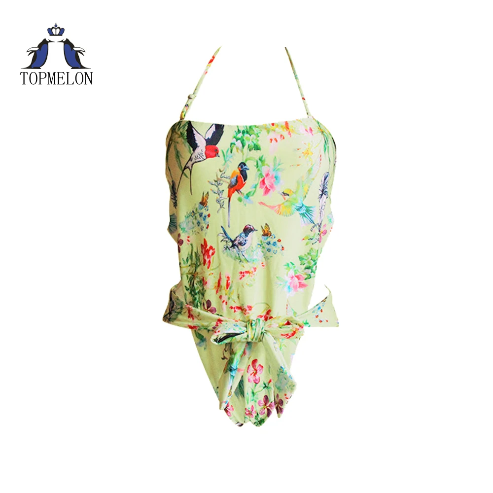 One piece swimsuit 2018 bathing suit Sexy Printed Swimwear Backless Retro High Waist Women Swimsuit Monokini | Спорт и развлечения