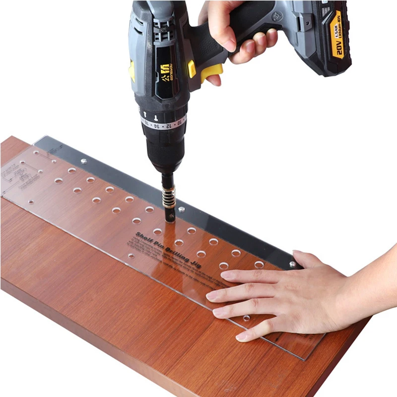 

Hinge Mounting Tool With 1/4" Dowel Jig Shelf Pin Drilling Jig Self Centering Drill Bit Hole Drill Guide Tool for Carpentry