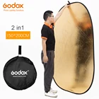 Godox складной отражатель для фотостудии, 150*200 см, 2 в 1, золото и серебро