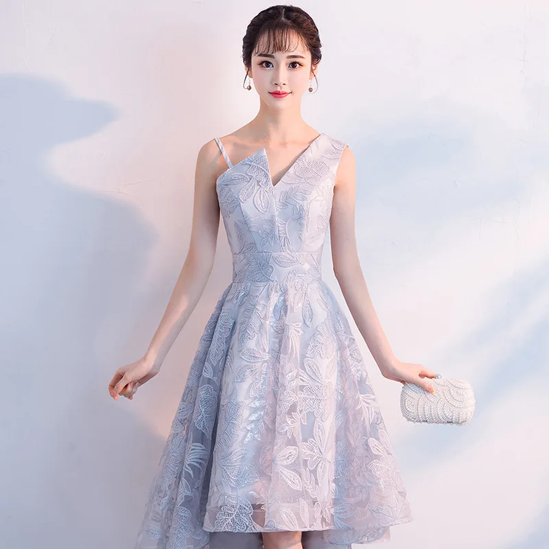 Сексуальное китайское бордовое Qipao женское Короткое платье-Чонсам Vestidos Chino восточные свадебные вечерние платья Размер XS-XXL - Цвет: gray A