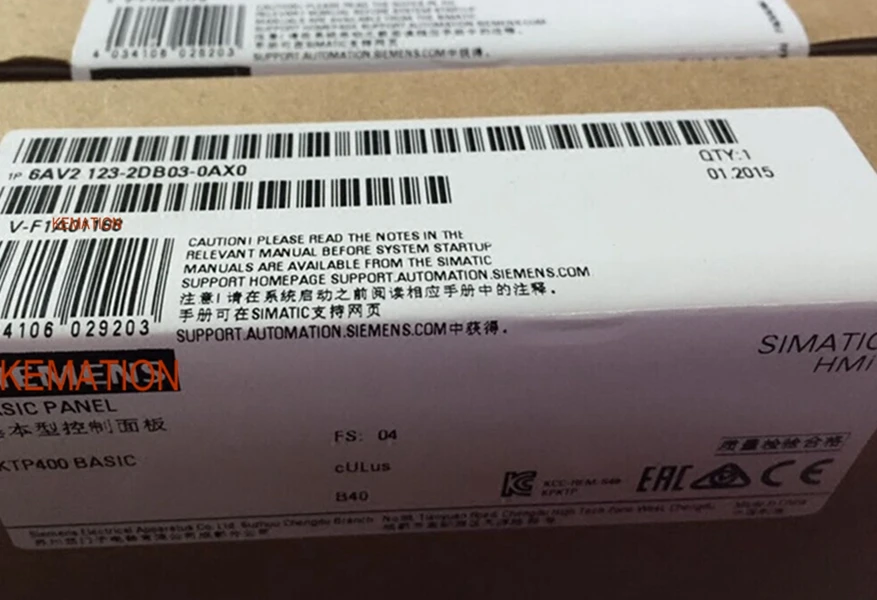 Оригинальная SIMATIC 6AV2123-2DB03-0AX0 6AV2 123-2DB03-0AX0 KTP400 Сенсорная панель 6AV21232DB030AX0 Бесплатная