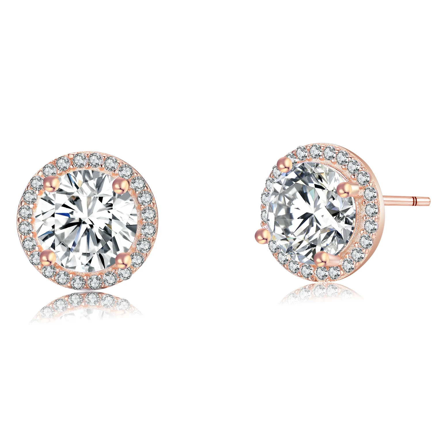 Jewelrypalace стерлингового серебра 925 Lavish Sparkl в Роуз Позолоченные серьги стержня 2018