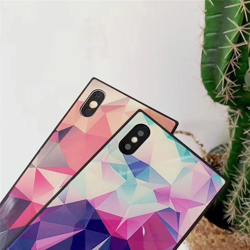 Закаленное Стекло чехол для iPhone 6S плюс Роскошный Гибридный задняя крышка