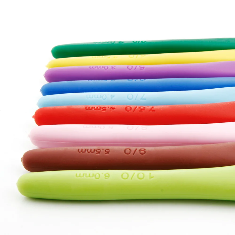 9 шт. алюминиевый набор многоцветных крючков для вязания крючком спицы плетение