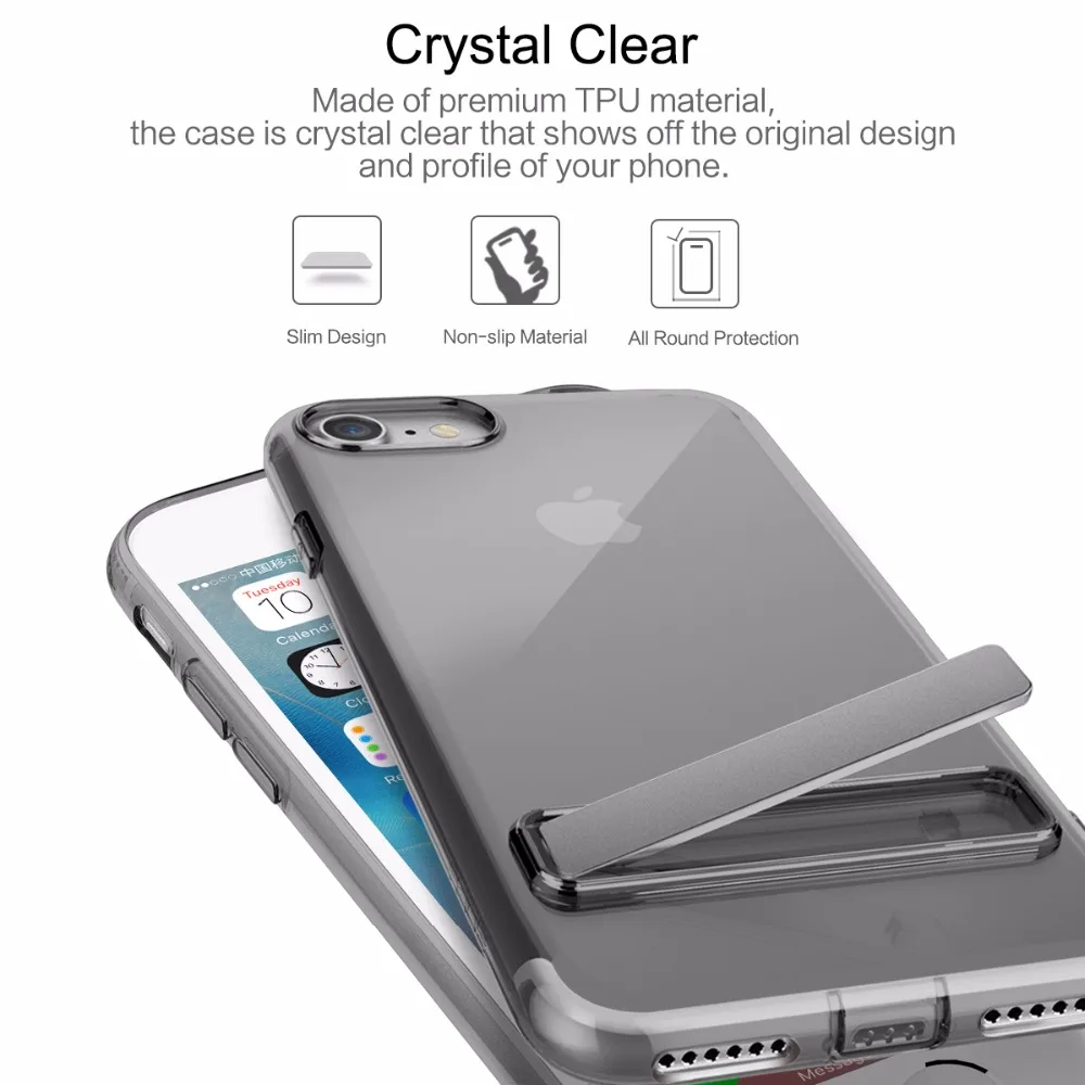 Рок ТПУ Kickstand чехол для iPhone 7/7 Plus тонкий 0.6 мм iPhone7 |