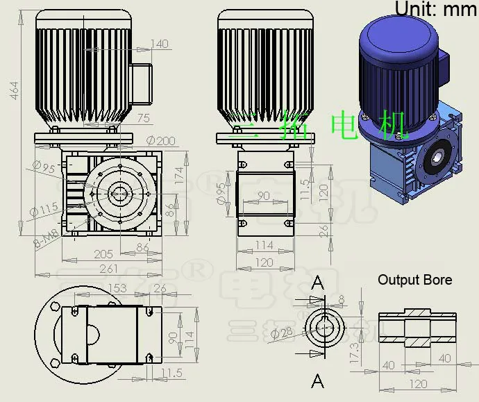 1.1kW AC 220V 380V 3-фазы об/мин DC мотор-редуктор низкая скорость большой с большим крутящимся моментом для промышленного перемешать смешивания подъема и Мёд экстрактор