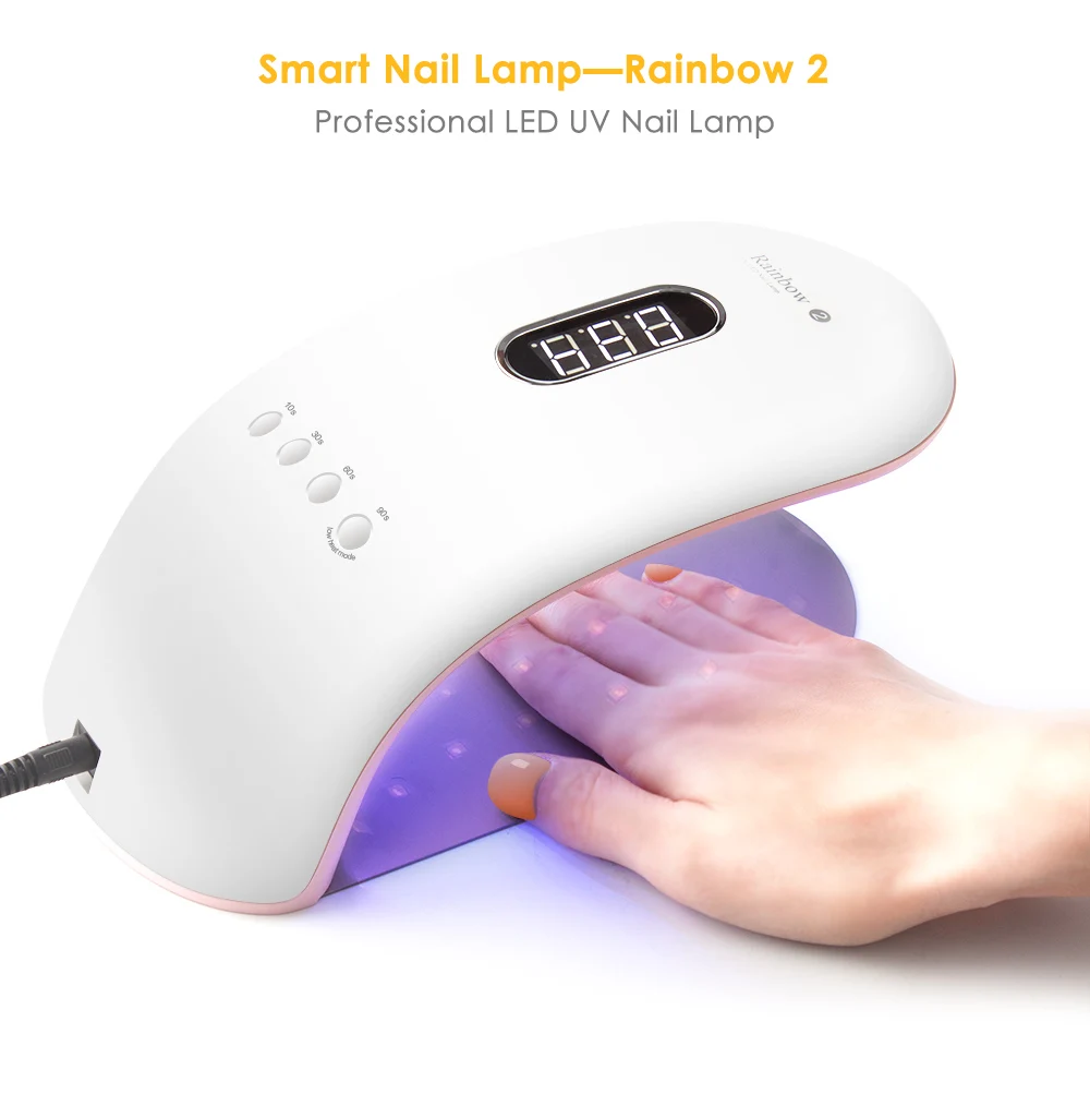 Dmoley Rainbow2 УФ-лампа светодиодный ногтей Сушилка для ногтей, 24 шт. 36 Вт для всех видов гелей с 10/30/60/99 s кнопки инфракрасные кабина Сенсор