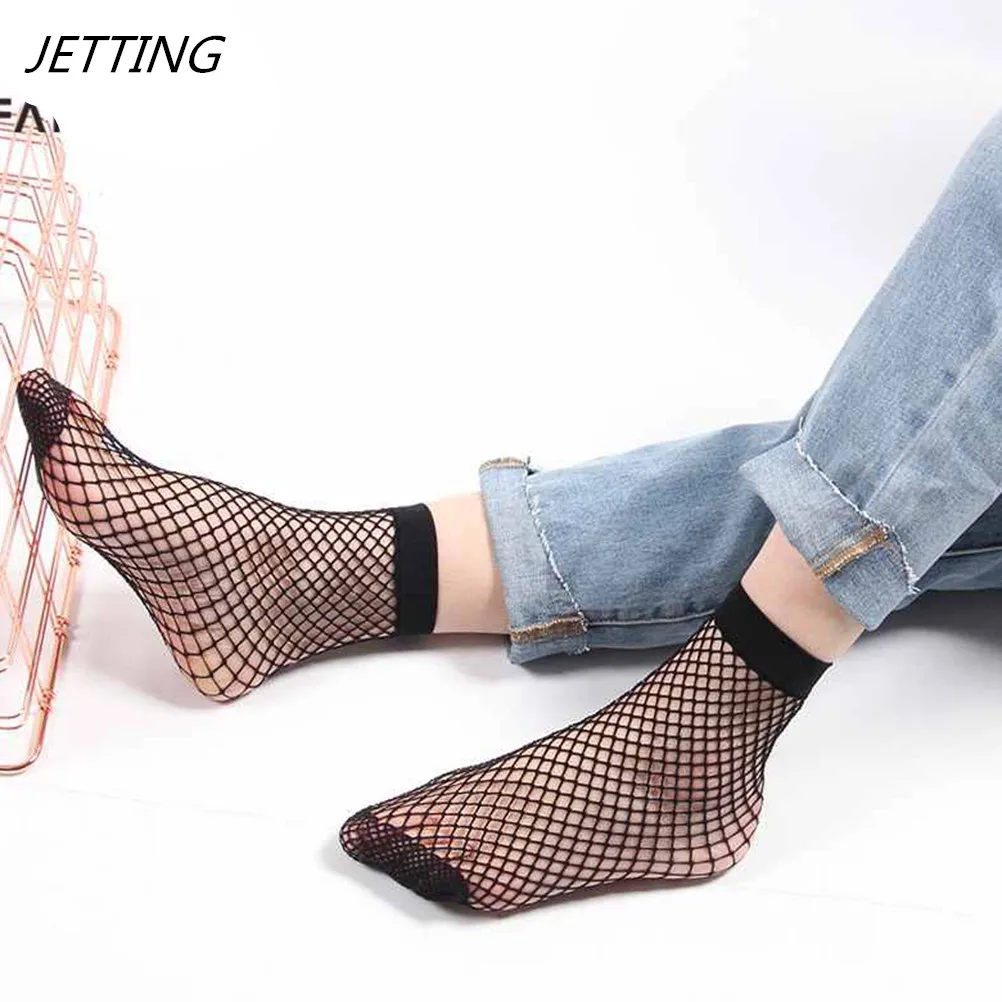 Women Ladies Girls High Heels Sox Fashion Harajuku Solid Black Breathable Fishnet Socks Cool Female Sexy Nets | Женская одежда