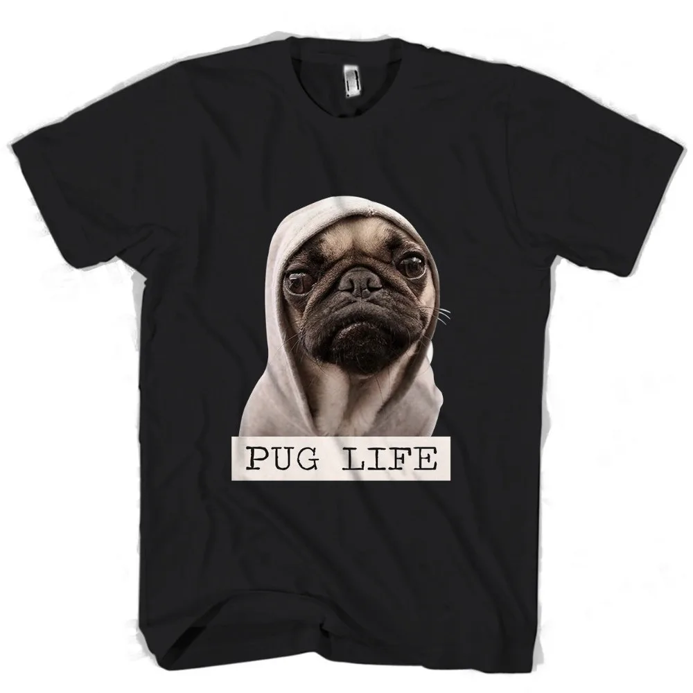 

Pug Life Dog Man 2019 Fashion Short Sleeve Black T Shirt Youth Round Collar Customized T-Shirts Comfortable Male T-Shirt