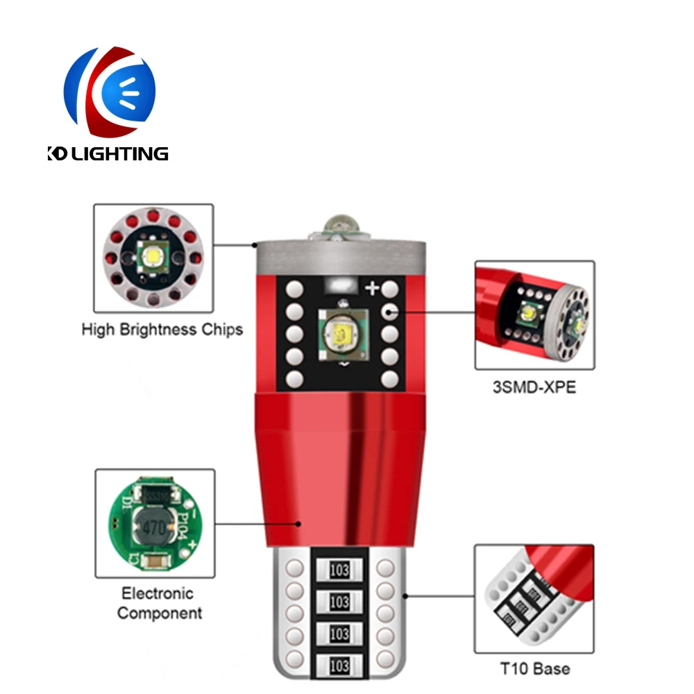 KD автомобильные аксессуары 2 шт. Новый Canbus безотказный T10 W5W 3SMD светодиодный свет