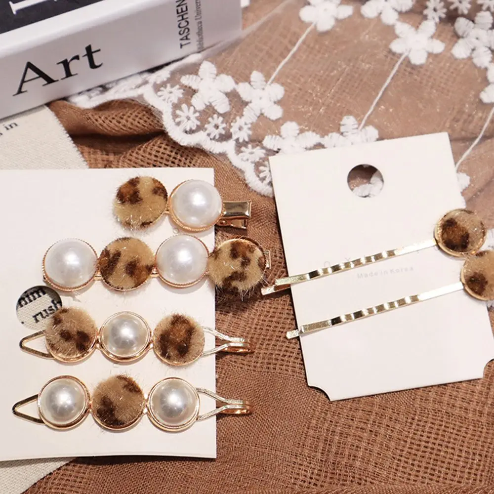 1 шт. винтажные леопардовые заколки для волос из искусственного меха имитирующие