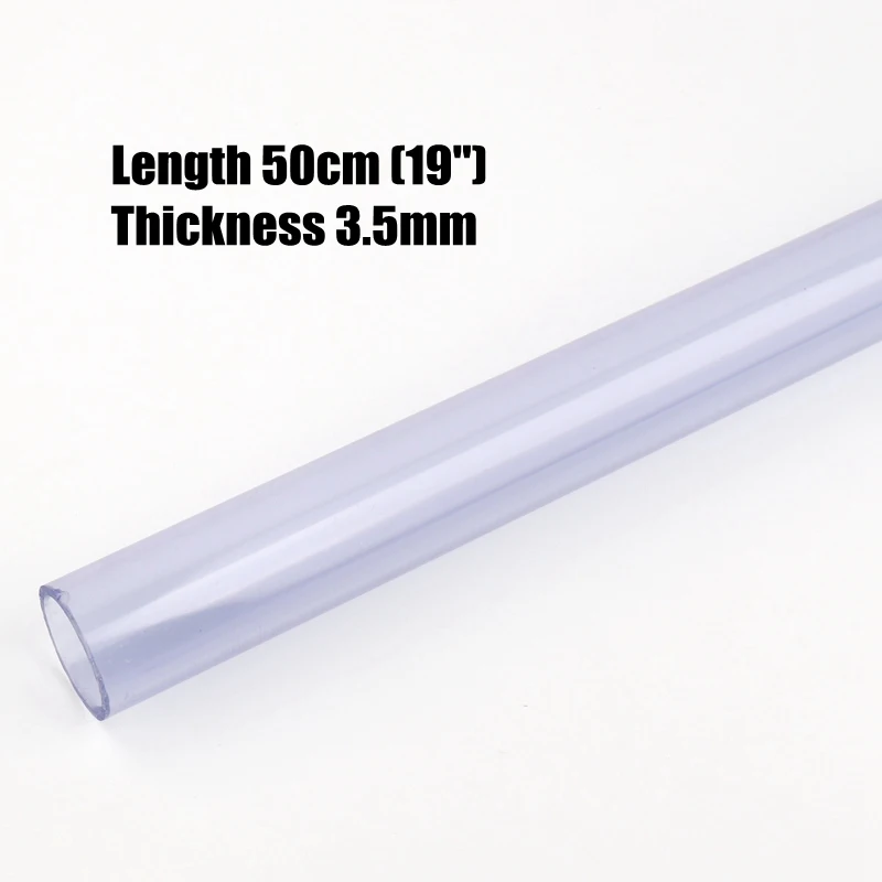 Transparent PVC Pipe 2 шт наружный диаметр 40 мм ПВХ трубы 50 см Длина аквариума части для воды садовый фитинг для полива НПВХ Прозрачная Жесткая трубка - Цвет: Transparent PVC Pipe