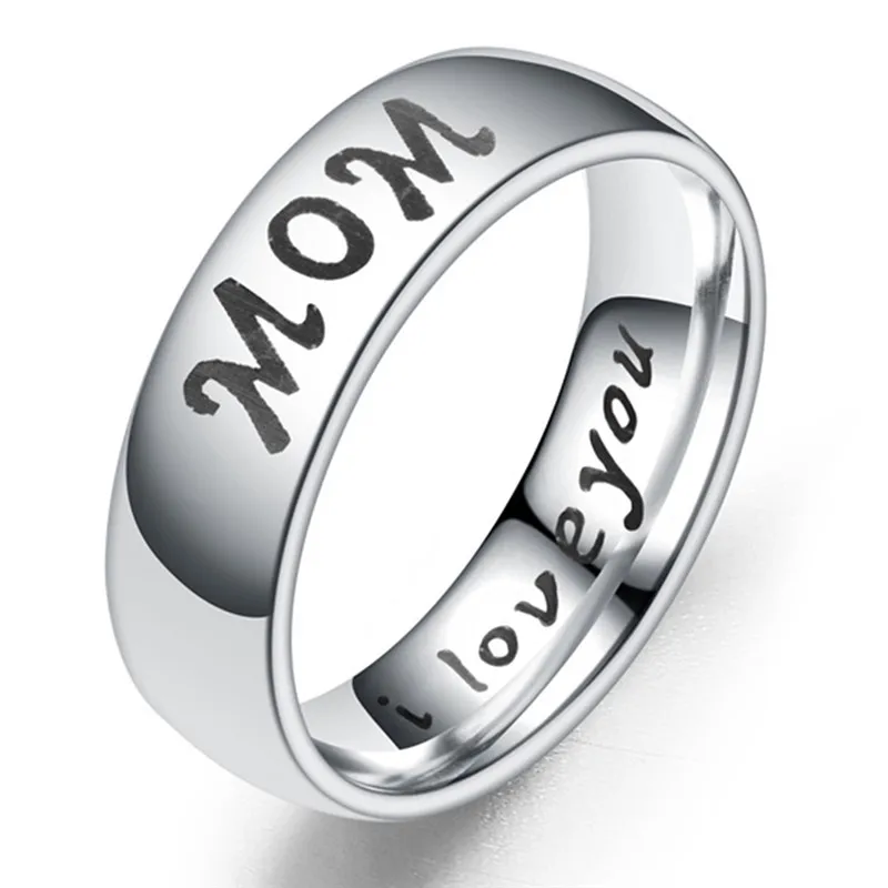 Pinksee новое простое модное кольцо из титановой стали для мамы папы дочери палец Я