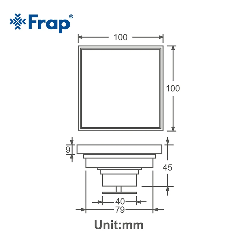 Дренаж для душа Frap 10x10 см античная прочная латунная напольная дренажная крышка