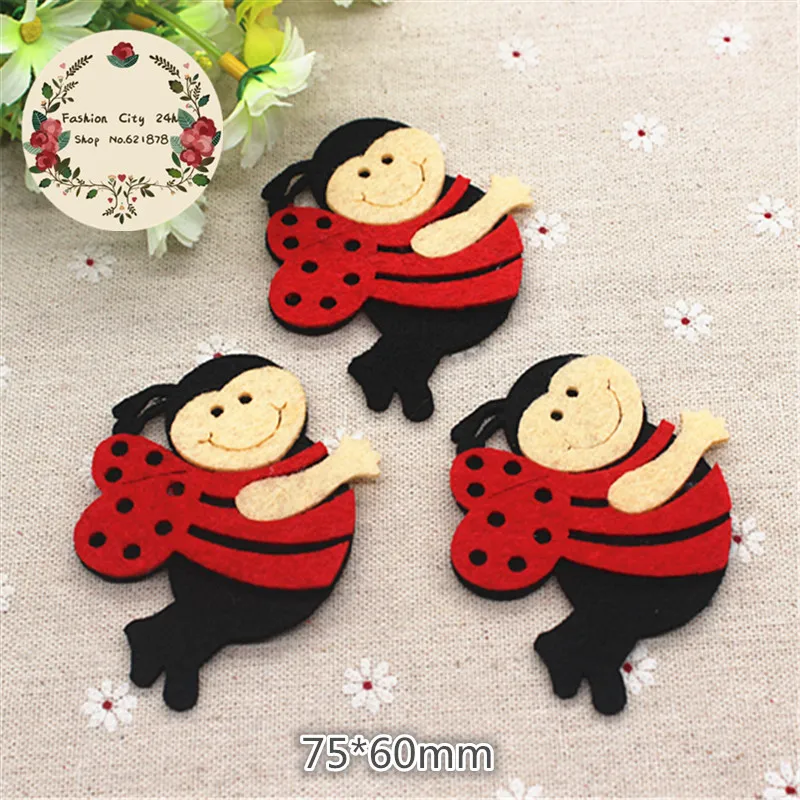 5 шт. нетканые ткани ручной работы мультфильм животных пчела нашивки из фетра