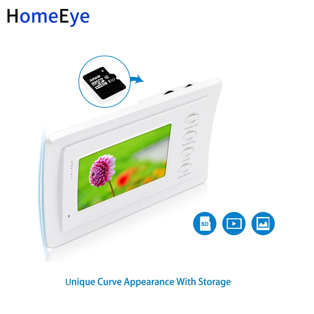 Видеодомофон HomeEye 4 дюйма дверной видеодомофон с камерой 1200TVL внутренний монитор