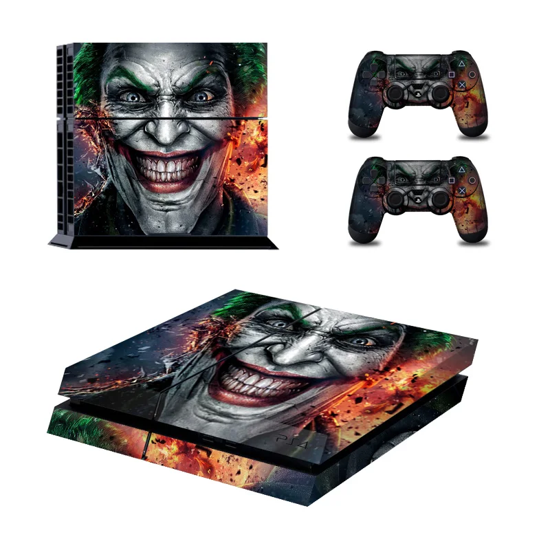 01 Пользовательские целые наклейки консоли кожного покрытия для Playstation 4 консоли PS4 кожи террор наклейки с джокером контроллер светодиодный защитный - Цвет: 01