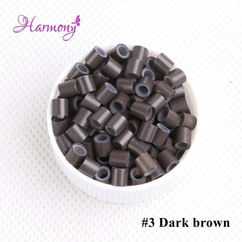 Harmony Plus Hair 1000 шт. 4 0*3 0*4 0 мм медные силиконовые бусины для наращивания волос|micro