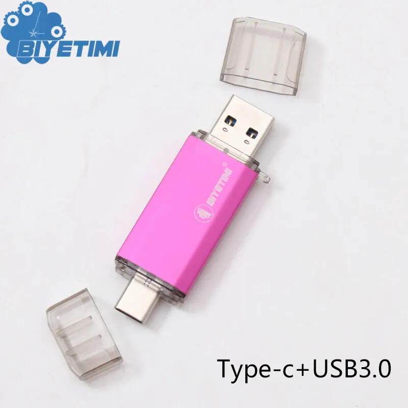 rose gold Usb флеш-накопитель Biyetimi 3,0 type-c для телефона и компьютера 16 ГБ 32 ГБ 64 ГБ реальная емкость u-образная Флешка для телефона Android - Цвет: rose gold
