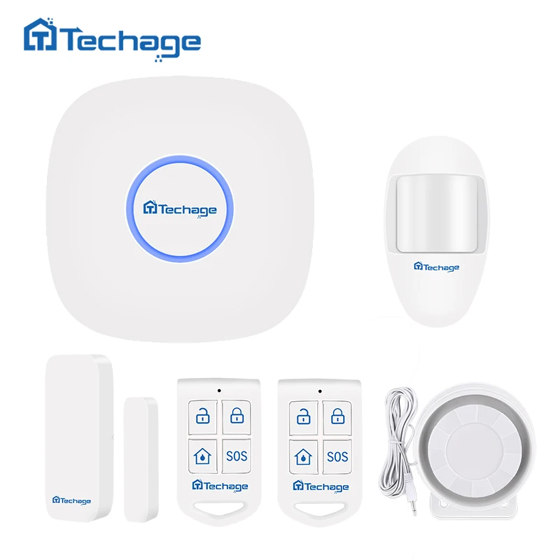 Techage S1 Wifi GSM GPRS сигнализация Домашняя безопасность PIR детектор движения умный